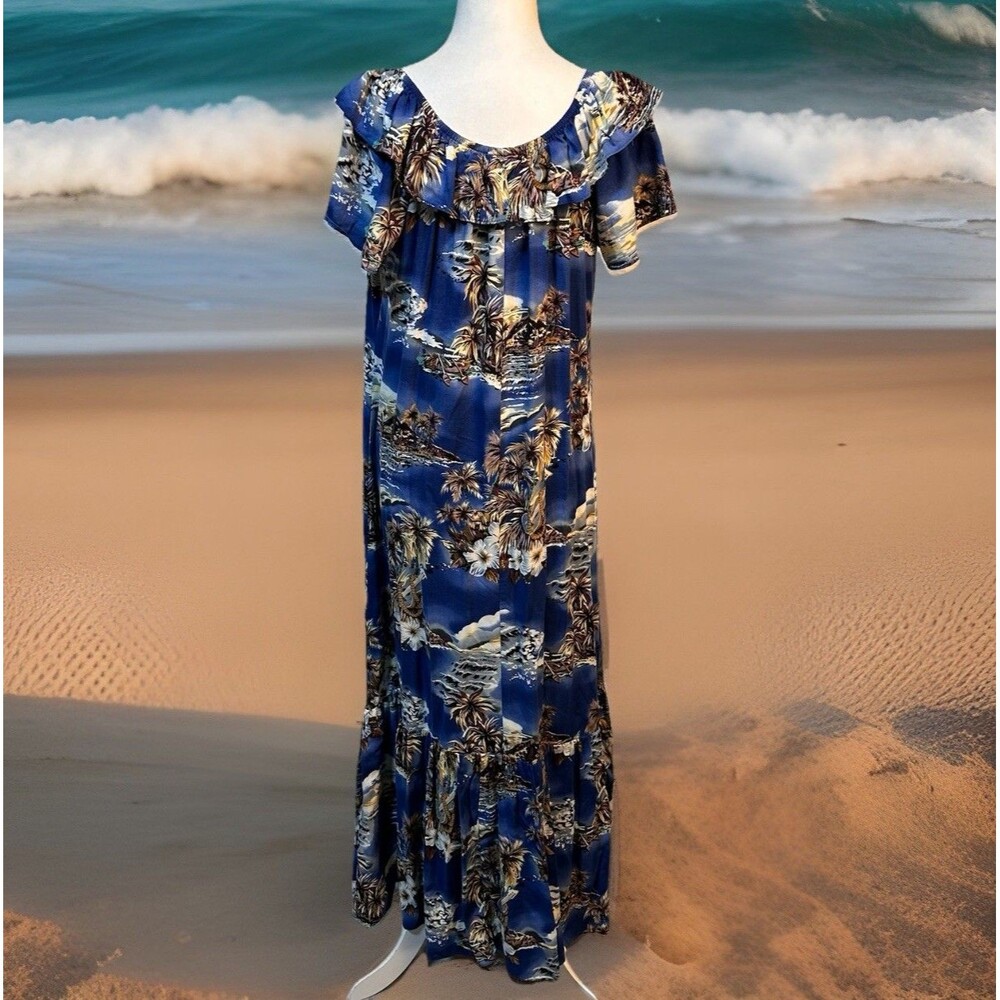 Hilo Hattie The Hawaiian Original Muumuu Resort Cruise Tropical Dress Size M EUC